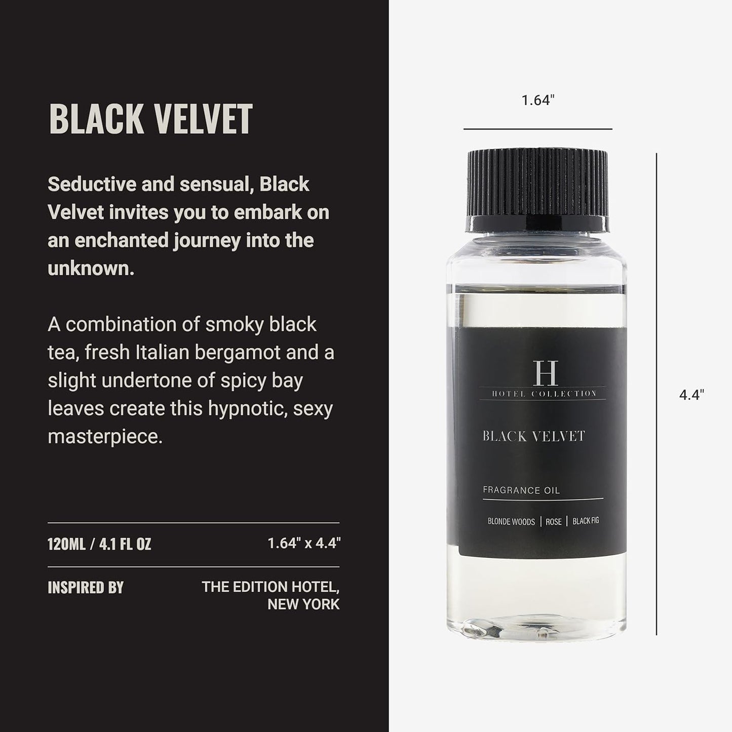 Hotel Collection Diffuser Oil-Black Velvet-Aromatherapy Essential Fragrance Oil-Zesty Citrus, Juicy Black Fig& Floral Rose-120ML 4.1 Fl oz