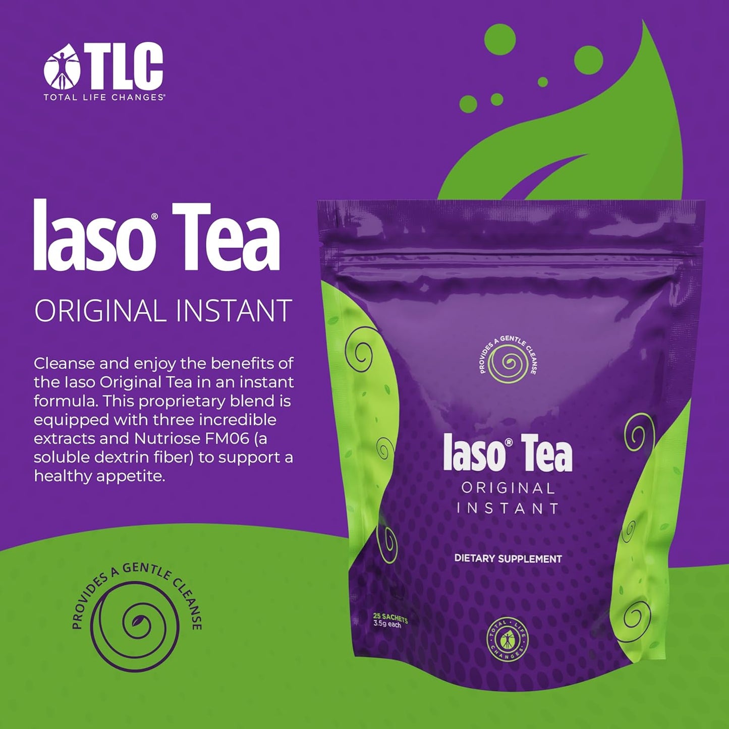 Total Life Changes Iaso Instant Tea (Original) - Convenient Cleansing Tea for a Balanced Lifestyle, Gentle & Refreshing, 25 Sachets, Pack of 2