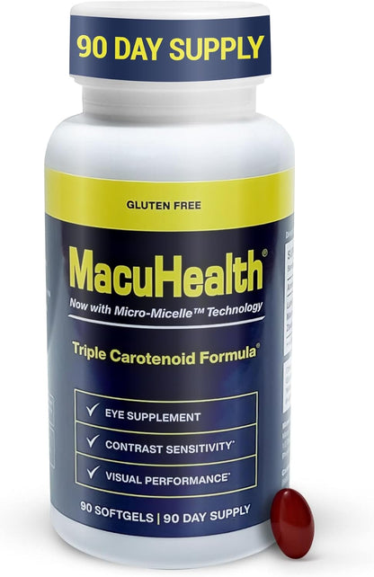 Macuhealth Triple Carotenoid Formula - Eye Vitamins for Adults - 90 Softgels, 3 Month Supply