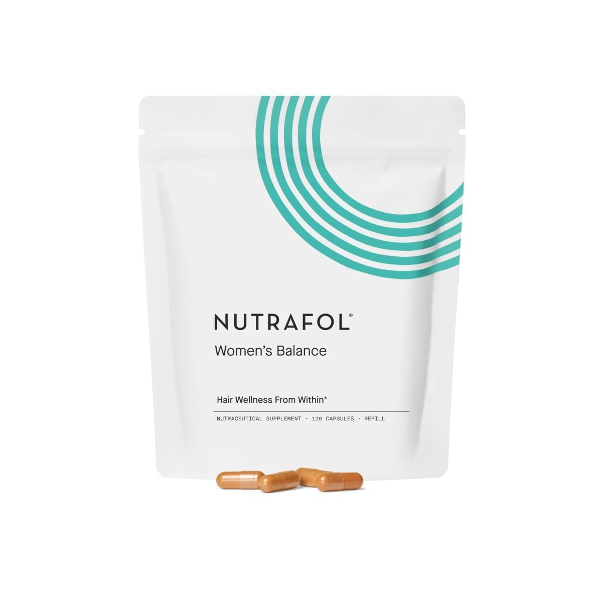 Nutrafol Women's Balance Hair Growth Supplements - Ages 45 and Up - For Visibly Thicker Hair and Scalp Coverage in 3-6 Months - 1 Month Supply Refill Pouch