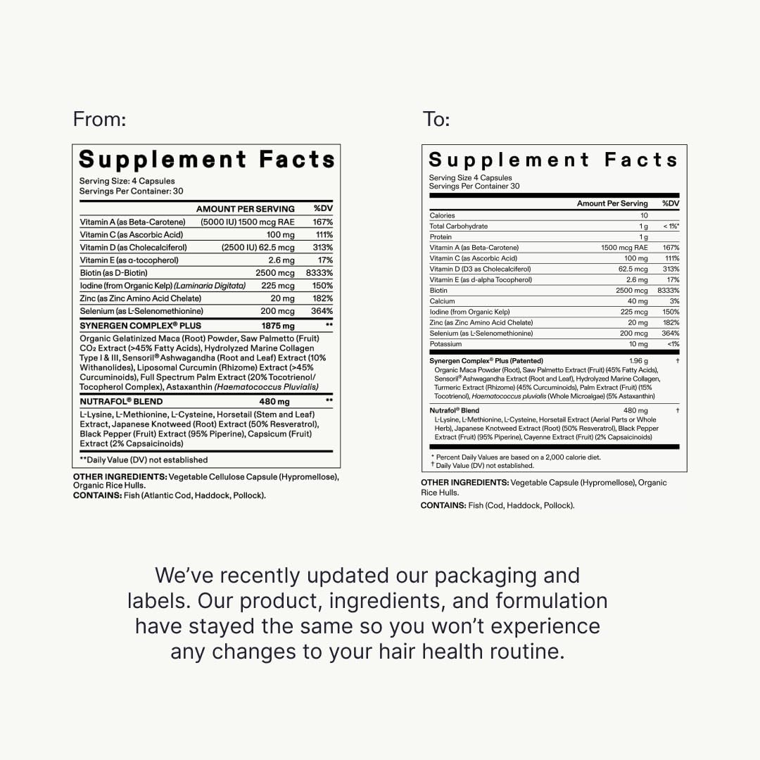 Nutrafol Women's Balance Hair Growth Supplements - Ages 45 and Up - For Visibly Thicker Hair and Scalp Coverage in 3-6 Months - 1 Month Supply Refill Pouch