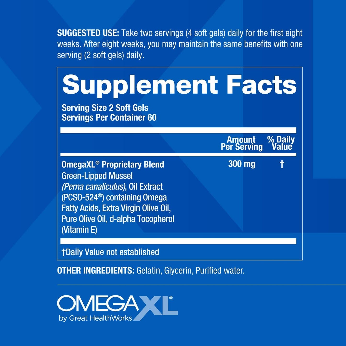 OmegaXL Joint Support Supplement - Natural Muscle Support, Green Lipped Mussel Oil, Soft Gel Pills, Drug-Free, 120 Count